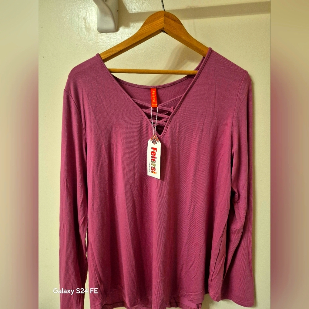 Forte Mauve Long Sleeve Women's Blouse